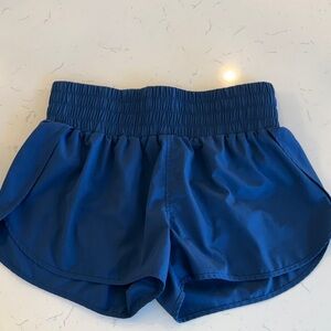 Women's Smocked-Waist Athletic Shorts in Royal Blue